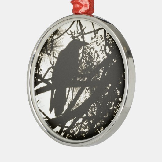 Raven Steampunk Metalen Ornament (Links)