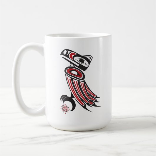 Raven steelt de zon koffiemok (Links)