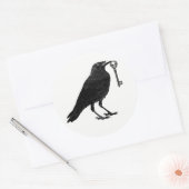 Raven steelt skelet sleutel ronde sticker (Envelop)
