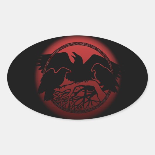 Raven Stickers Native Wildlife Raven Art Stickers (Voorkant)