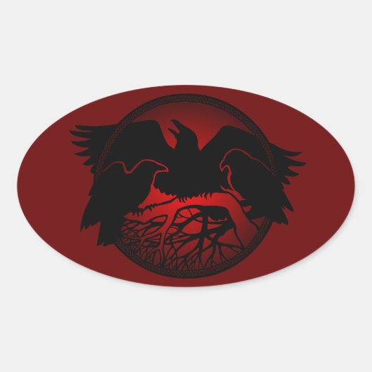 Raven Stickers Native Wildlife Raven Art Stickers (Voorkant)