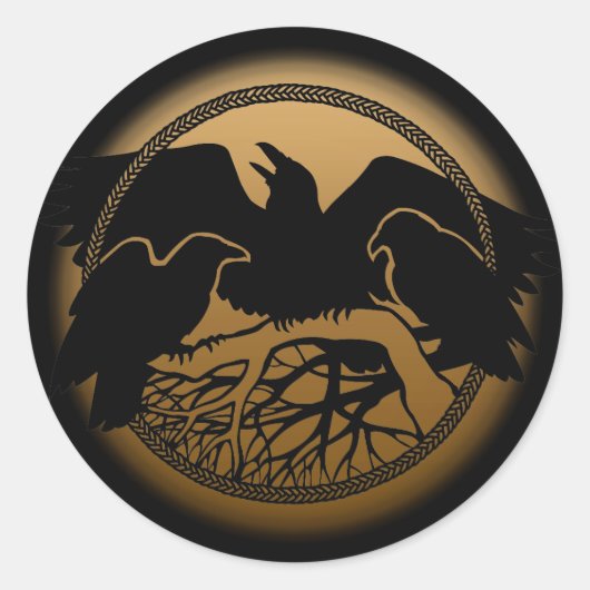 Raven Stickers Native Wildlife Raven Art Stickers (Voorkant)