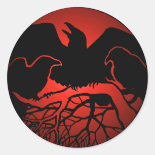 Raven Stickers Raven Gifts Raven Crow Art Stickers