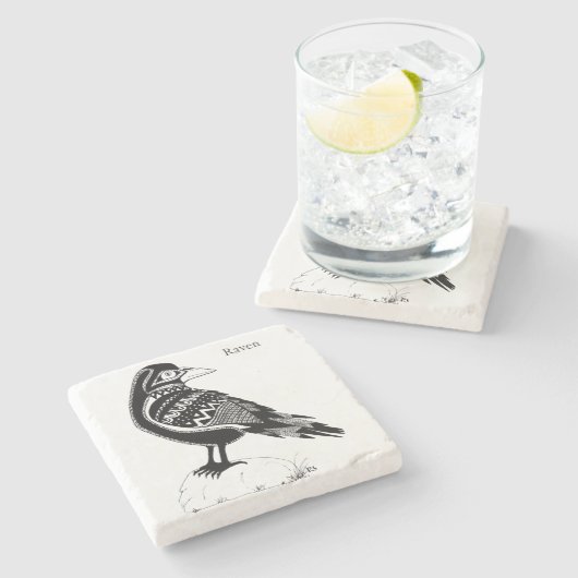 Raven Stone Onderzetter (Zijkant)