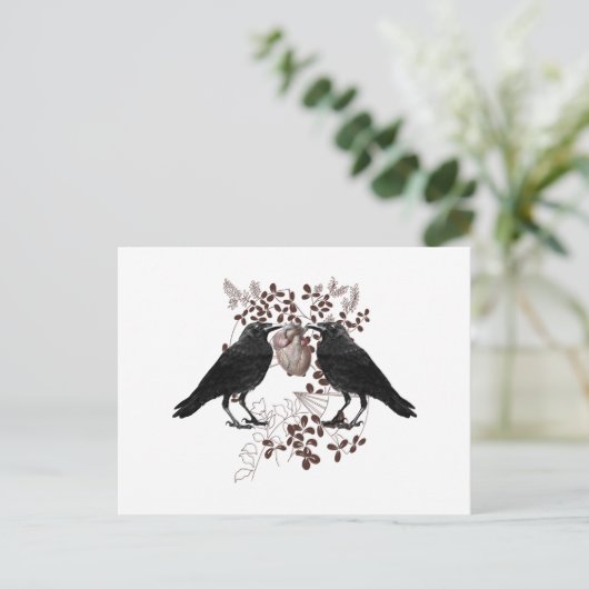 Raven strijden om het hart briefkaart (Staand voorkant)