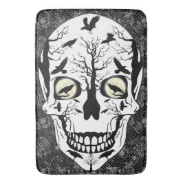 Raven Sugar Skull Skeleton Bath Mat