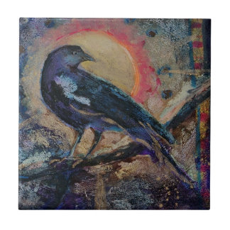 Raven Sun Art Maureen Girard Bird Messenger Tegeltje