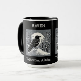 Raven: Talkeetna, Alaska zwart-wit Mok