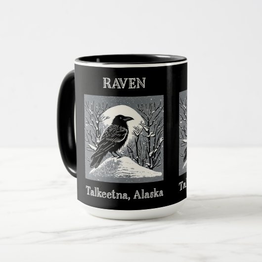 Raven: Talkeetna, Alaska zwart-wit Mok (Voorkant links)