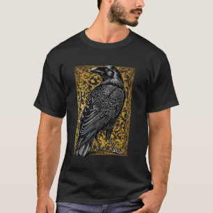 Raven Tarot Kaart Black Crow Dark Academia Occult  T-shirt