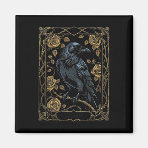 Raven Tarot Kaart Gothic Wiccan Pagan Witch Magneet