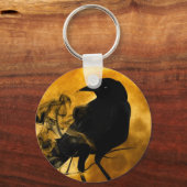 Raven tegen de sleutelhanger van de oogstmaan (Voorkant)