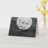 Raven tegen de Volle maan Kaart (Gele Bloem)
