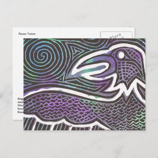 Raven Totem Briefkaart (Voorkant / Achterkant)