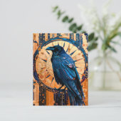 Raven Totem – Mystic Art Deco Symbol Briefkaart (Staand voorkant)