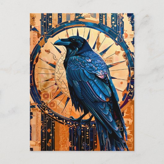 Raven Totem – Mystic Art Deco Symbol Briefkaart (Voorkant)