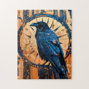Raven Totem – Mystieke Art Deco Symbool Legpuzzel