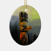 Raven Totem Pole Keramisch Ornament (Rechts)