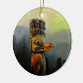 Raven Totem Pole Keramisch Ornament (Links)