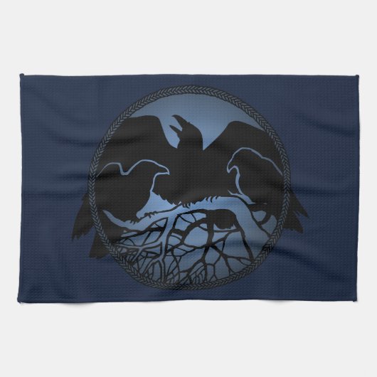 Raven Towel First Nations Raven Art Tea Towel Gift Theedoek (Horizontaal)