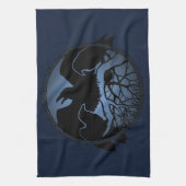 Raven Towel First Nations Raven Art Tea Towel Gift Theedoek (Verticaal)