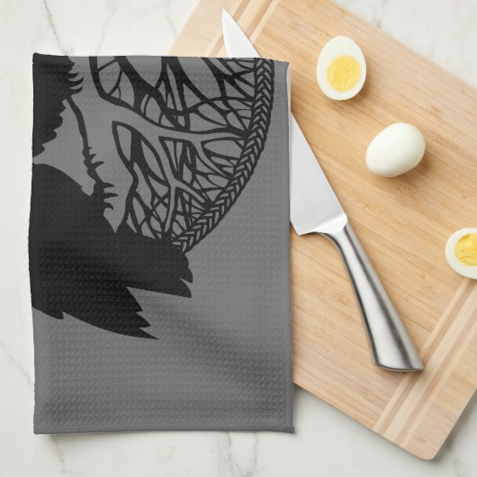 Raven Towel First Nations Raven Art Tea Towel Gift Theedoek (Quarter Fold)