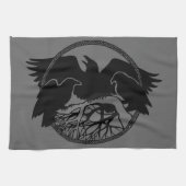 Raven Towel First Nations Raven Art Tea Towel Gift Theedoek (Horizontaal)