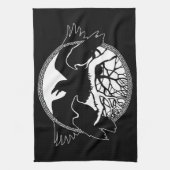 Raven Towel First Nations Raven Art Tea Towel Gift Theedoek (Verticaal)