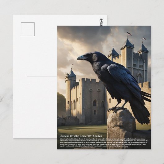 Raven Tower of London Briefkaart (Voorkant / Achterkant)
