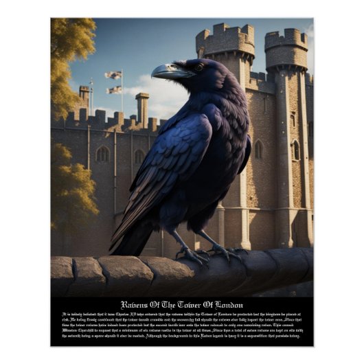 Raven Tower of London Perfect Poster (Voorkant)