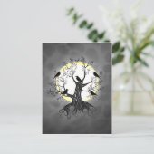 Raven Tree met maan Briefkaart (Staand voorkant)