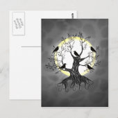 Raven Tree met maan Briefkaart (Voorkant / Achterkant)