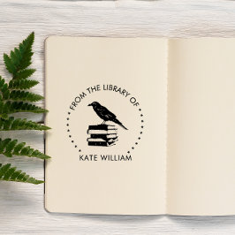 Raven Uit de bibliotheek van Round postzegel Zelfinktende Stempel