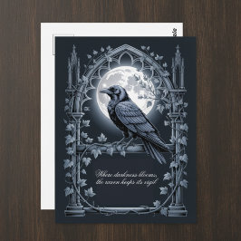 Raven Under Moon Gothic Midnight  Briefkaart