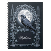 Raven Under Moon Gothic Midnight spiral photo Notitieboek (Voorkant)