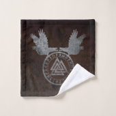 Raven Valknut Design Bad Handdoek (Wasdoekje)