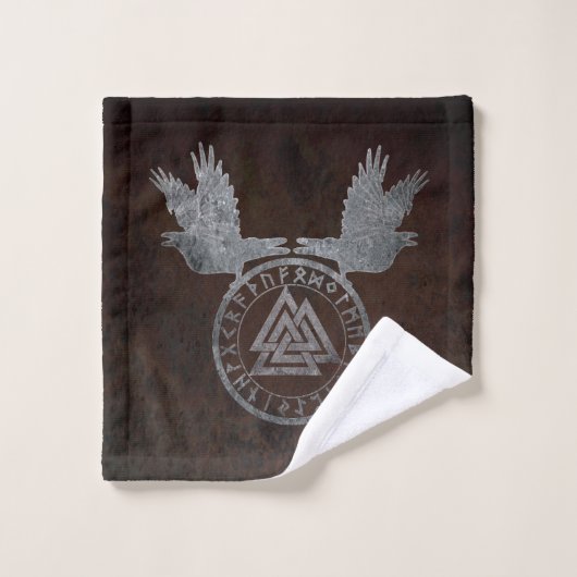Raven Valknut Design Bad Handdoek (Wasdoekje)