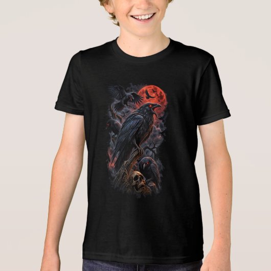 Raven van de Bloedmaan Tri-Blend Shirt (Voorkant)