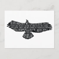Raven van Edgar Allan Poe Typografie Briefkaart