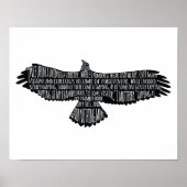Raven van Edgar Allan Poe Typografie Poster (Voorkant)