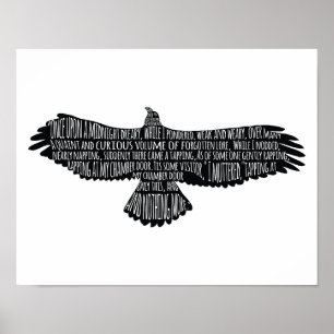 Raven van Edgar Allan Poe Typografie Poster