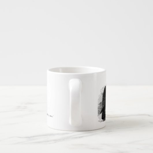 Raven van Edgar Allen Poe Espresso Kop (Achterkant)