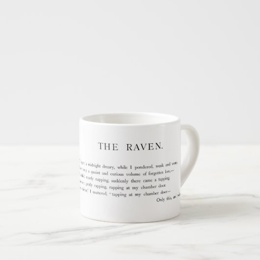 Raven van Edgar Allen Poe Espresso Kop (Voorkant rechts)