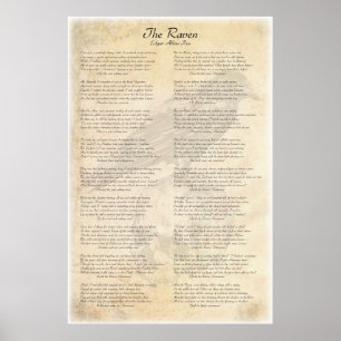 Raven van Edgar Allen Poe Poster