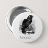 Raven van Edgar Allen Poe Ronde Button 7,6 Cm (Voorkant /achterkant)
