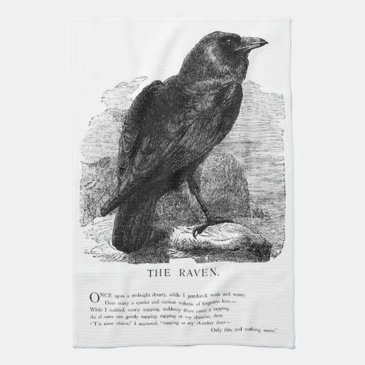 Raven van Edgar Allen Poe Theedoek (Verticaal)