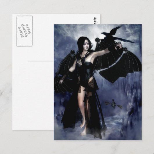 Raven van het Night Briefkaart (Voorkant / Achterkant)