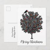 Raven versiert kerstboom Vrolijk kerstfeest Feestdagenkaart (Voorkant / Achterkant)