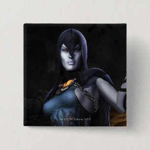 Raven Vierkante Button 5,1 Cm