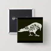Raven Vierkante Button 5,1 Cm (Voorkant /achterkant)